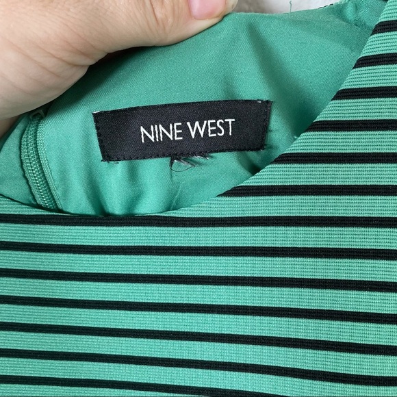 Nine West Green Striped Ruffle Dress - Picture 5 of 12
